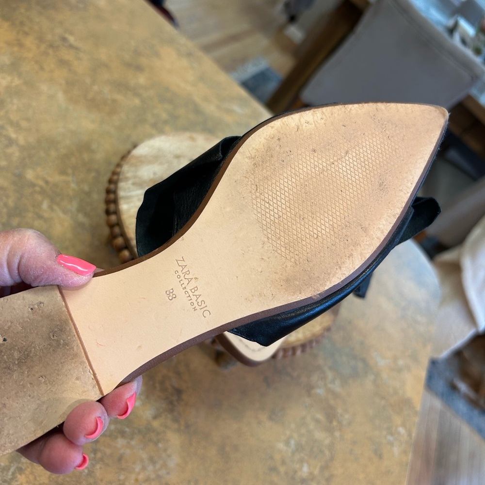 Zara Black Bow Mules - Picture 12 of 13